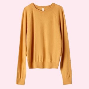 Babaton Aritzia Luxe Crew Sweater in Gold Cairo